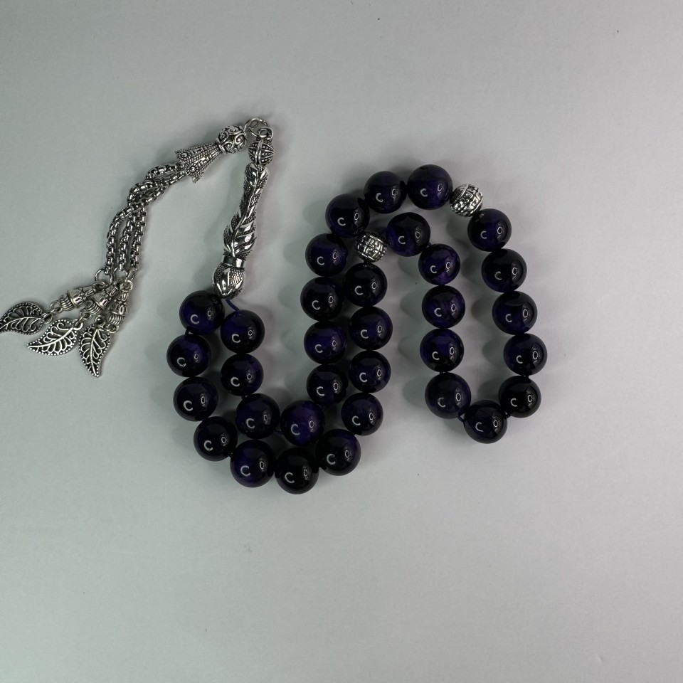 SR0011 High Quality Purple Tiger Eye Stone Rosary